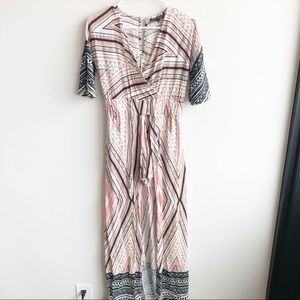 Derek Heart | Aztec Print Maxi Romper Dress/Shorts
